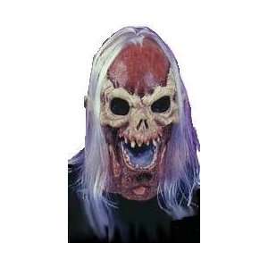   Zombie Rotted Flesh on Skull Mask with Hair Halloween Costume: Toys