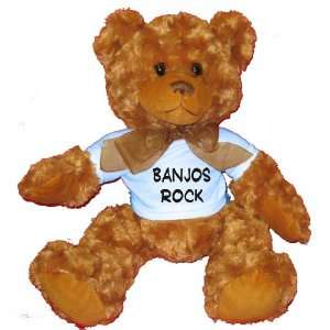  Banjos Rock Plush Teddy Bear with BLUE T Shirt: Toys 
