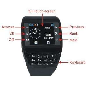  Quadband Single card Watch Mobile Wth 2.0m Pinhole Camera 