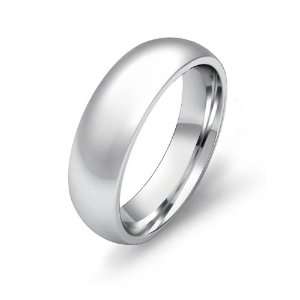 13.1g Mens Dome Wedding Band 6mm Heavy & Comfort Fit Platinum Ring (7 
