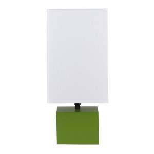  Devo Square Table Lamp Base: Grass, Shade: White Linen 