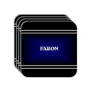 Personal Name Gift   FARON Set of 4 Mini Mousepad Coasters (black 