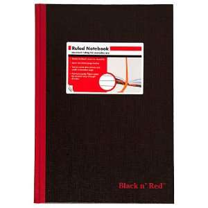  Mead Black n Red Ruled Notebook, 11 3/4 x 8 1/4, Black 