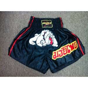  Muay Thai Shorts Embroidered Dog Size M: Sports & Outdoors