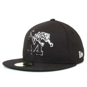  Memphis Tigers NCAA Black on Black w/White 59FIFTY Hat 