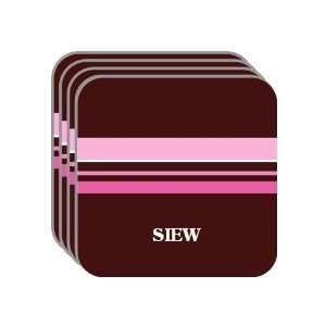 Personal Name Gift   SIEW Set of 4 Mini Mousepad Coasters (pink 