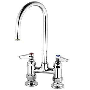 0326 Deck Mounted Double Pantry Faucet with 4 Centers   10 1/4 