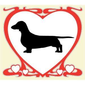  Heart Shaped Decal with silhouette of a SMOOTH COATED 