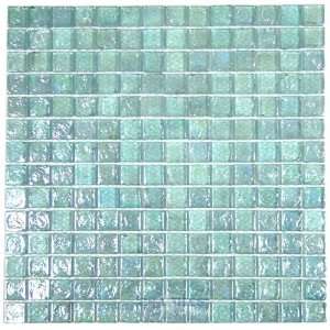  Mosaic light blue iridescent 12 x 12 mesh backed sheet 