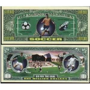  Set of 10 Bills Soccer Million Dollar Bill: Toys & Games