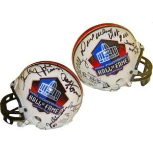  Multi Signed NFL Hall of Fame Mini Helmet   8 Sigs: Sports & Outdoors