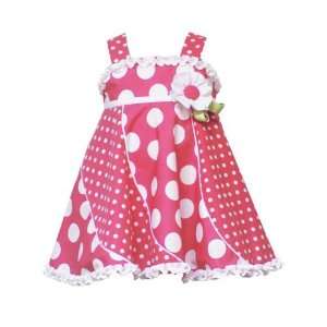   : Rare Editions Coral Ruffled Polka Dot Dress (Size 12 Months): Baby