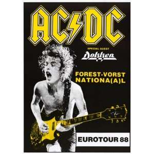  AC/DC   Eurotour 88   Angus Young   ACDC 25x36 Poster 