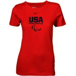  Nike USA Paralympic Team Ladies Red Primary Mark Classic T 