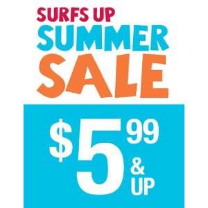  Surfs Up Summer Sale Blue Orange Sign: Office Products