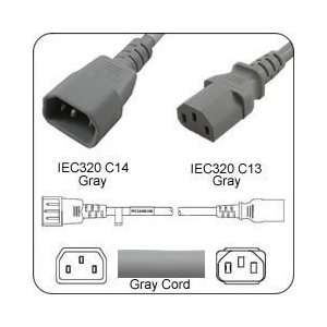  Power Cord IEC 60320 C14 Plug to C13 Connector 8 Feet 10a/250v 18/3