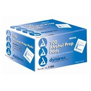  ALCOHOL PREP PAD MED 1104 DYN Pack of 100 by DYNAREX CORP 