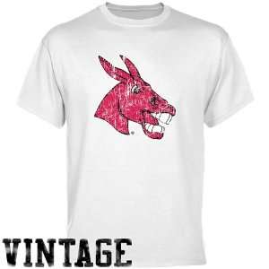  Central Missouri Mules White Distressed Logo Vintage T 