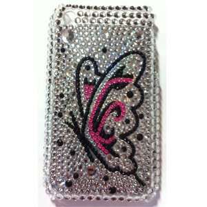  Pink Butterfly Crystal Diamond Bling Rhinestone Protector 