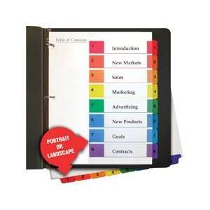  Table Of Contents Dividers, Tabs Indexed 1 8, Multicolor 