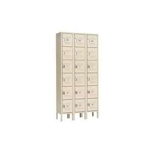  Six Tier Republic Locker 12x12x12 18 Door Assembled Tan 