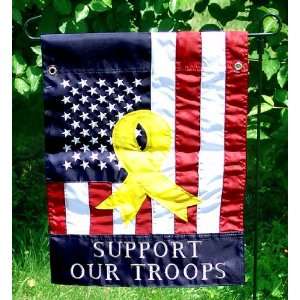  Support Our Troops Yellow Ribbon Garden Flag: Patio, Lawn 