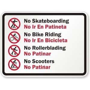  No Skateboarding No Ir En Patineta, No Bike Riding No Ir 