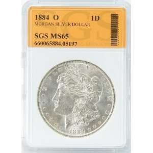  1884 O MS65 Morgan Silver Dollar SGS Graded: Everything 