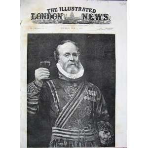  1887 Antique Portrait QueenS Guard Man Uniform Art: Home 