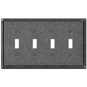   Tuscan Antique Pewter   4 Toggle Wallplate: Home Improvement