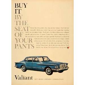 1960 Ad Blue Chrysler Valiant Automobile Vintage Car   Original Print 