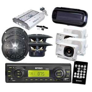  EKMRB11 Marine Receiver USB 4 3.5 Box Speakers + 4 4 