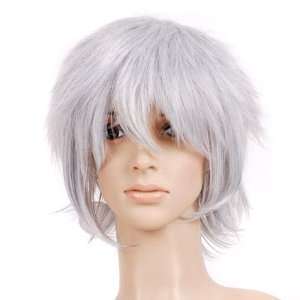  Silver Grey Short Length Anime Cosplay Costume Wig Toys 