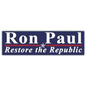  Ron Paul Restore the Republic Car Bumper Sticker Decal 8 