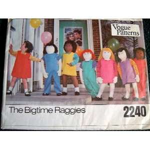  THE BIGTIME RAGGIES DOLL PATTERN FROM VOGUE #2240 TODDLER 