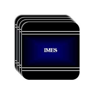 Personal Name Gift   IMES Set of 4 Mini Mousepad Coasters (black 