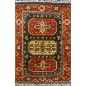   Double Knotted Fine Kazak Pakistan Afghan Rug H1516: Home & Kitchen