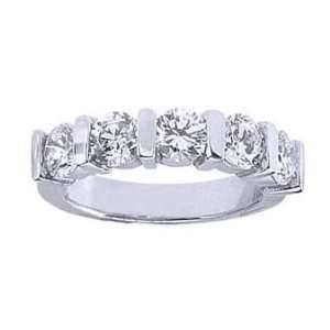  Womens 5 Stone Diamond Ring in Round Cut Diamonds Bar 