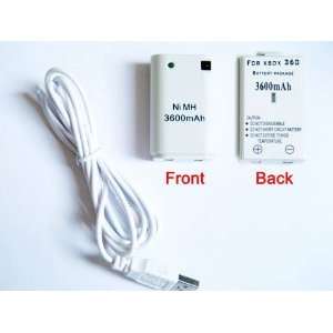    3600mAh Battery pack & Chargeable Cable for Xbox 360: Electronics