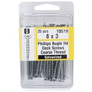  Midwest Phillips Coarse Deck Screws, 8 x 3