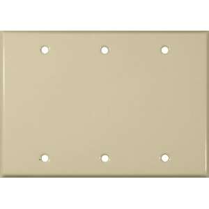  Stainless Steel Metal Wall Plates 3 Gang Blank Ivory: Home 