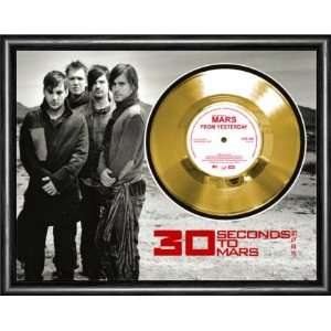  30 Seconds To Mars From Yesterday Framed Gold Record A3 