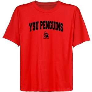 Youngstown State Penguins Youth Red Logo Arch T shirt:  
