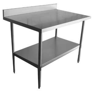   Steel Worktable with Rear Edge Up, 30 x 48 Inches, NSF