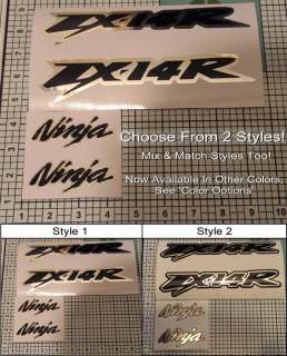 ZX14R Decals Ninja Chrome Package of 4 Decals, 2 Styles  