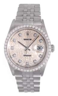 Rolex Datejust Mens Steel Jubilee Diamond Watch 16234  