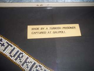WW1 Turkish Prisoner Of War Gallipoli Beadwork  