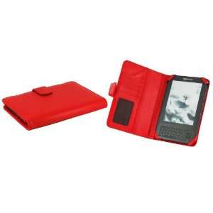  RED Leather Cover Case for Kindle 3 (3rd Third Generation 6 Kindle 