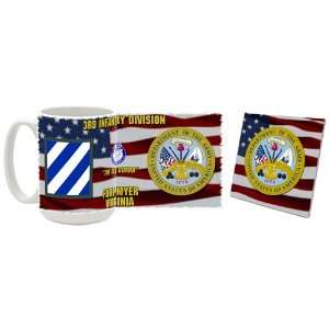  US Army 3rd Infantry Division Coffee Mug/Coaster: Kitchen 