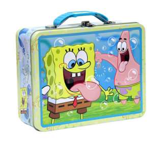 Nickelodeon Sponge Bob Metal Tin Storage Lunch Box Bag  